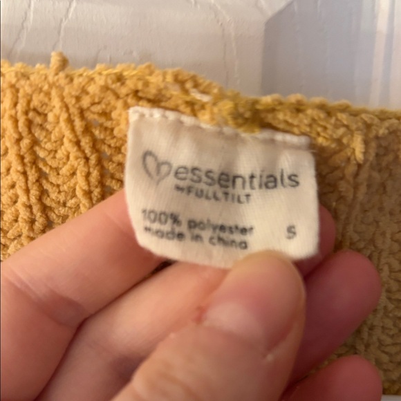 Essentials Mustard V-Neck Sweater - Picture 2 of 5